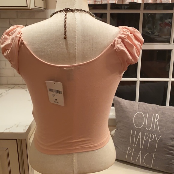 NWT FOREVER 21 SOFT PINK CAP SLEEVE CROP TOP - Picture 6 of 11